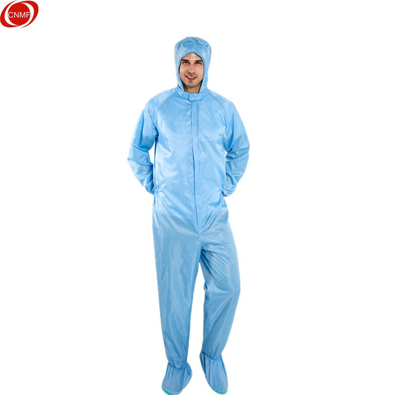 谋福 8530 防静电四连体连帽服 2XL （单位：套）  蓝色