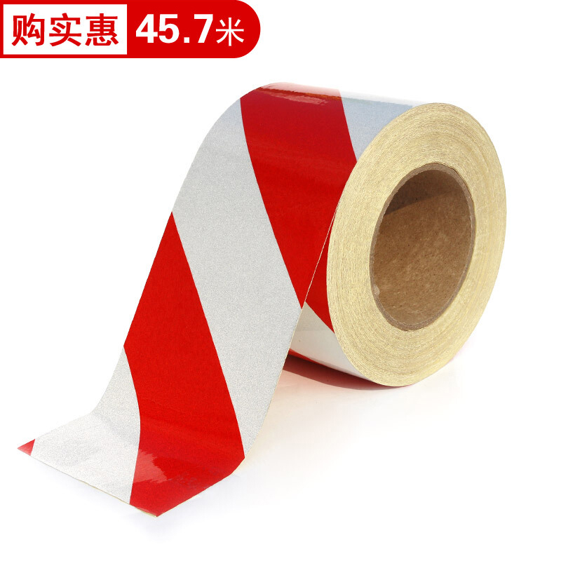 谋福 8405 反光膜警示胶带 长45.7米 5cm宽 （单位：卷）  红白色