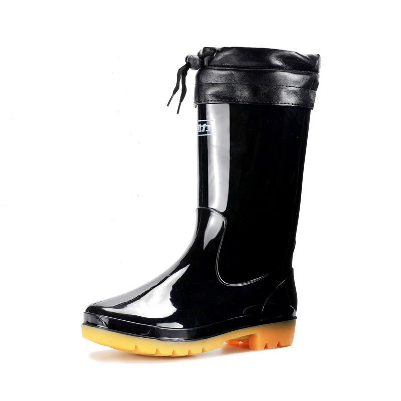 回力（Warrior） HXL-807 中筒加绒男士雨鞋 43码 （单位：双）  黑色