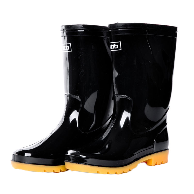 回力（Warrior） HXL-807 男款中筒雨鞋 40码 （单位：双）  黑色