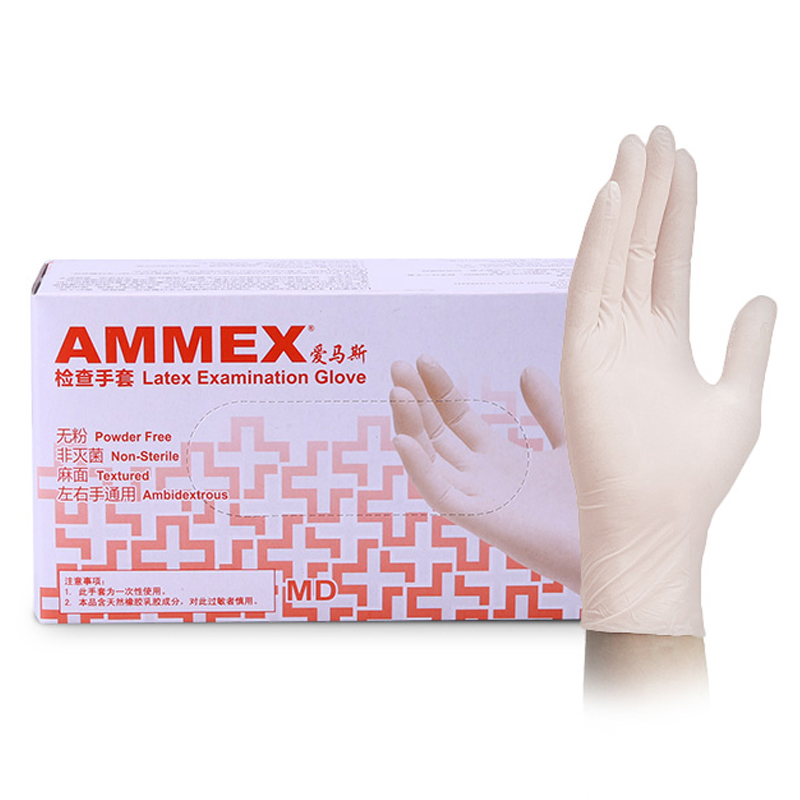 爱马斯 TLFCVMD46100 一次性橡胶乳胶医用手套 L码 （单位：盒）  