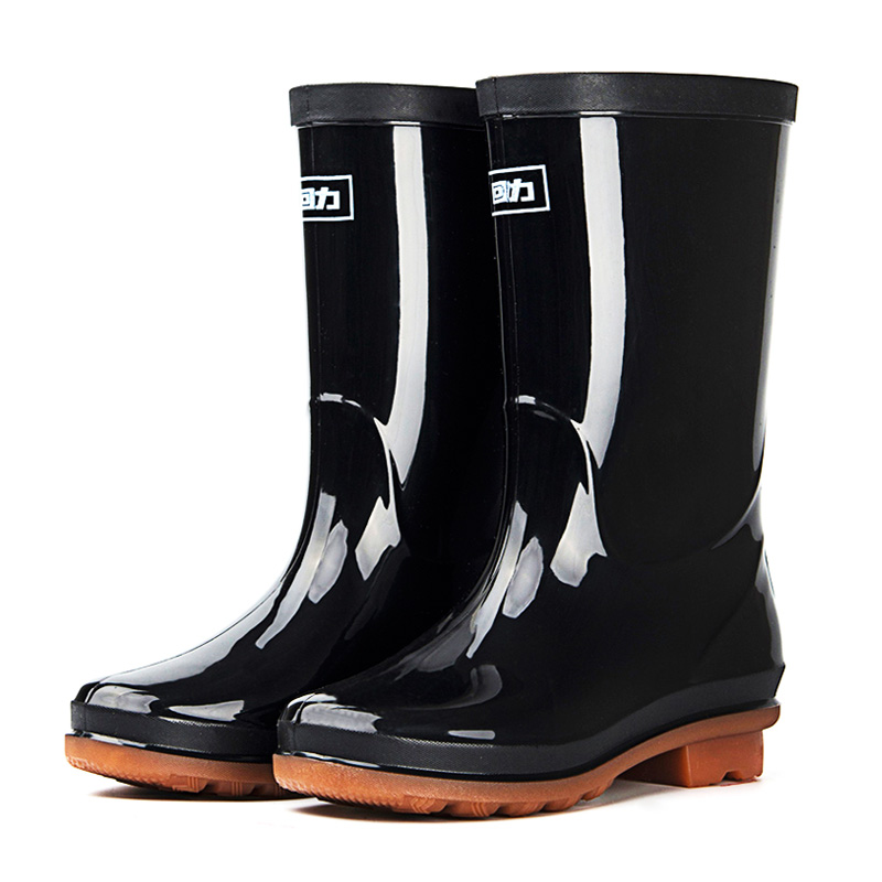 回力（Warrior） HXL-853 中筒女款雨鞋 38码 （单位：双）  黑色