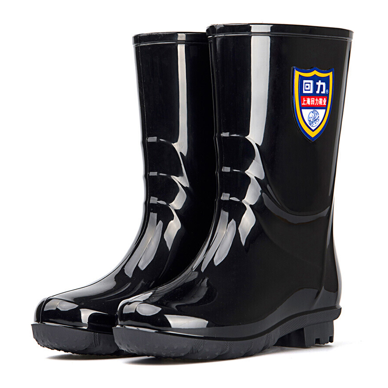 回力（Warrior） HXL-863 女款中筒雨鞋 36码 （单位：双）  黑色