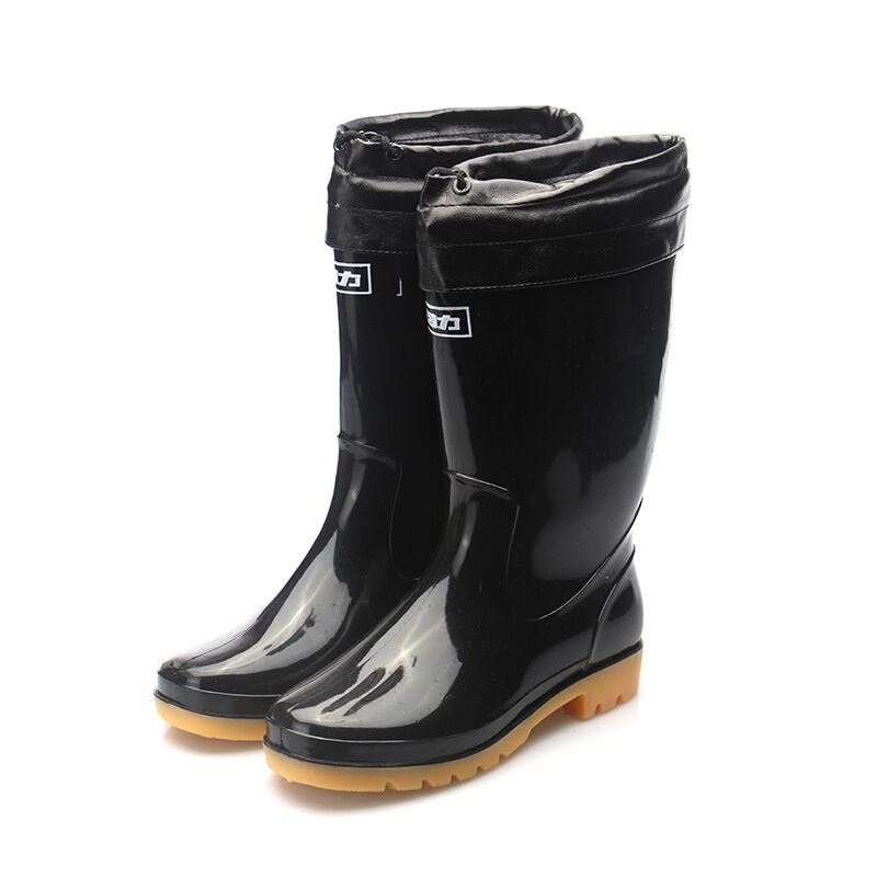 回力（Warrior） HXL-807 中筒加绒男款雨鞋 39码 （单位：双）  黑色