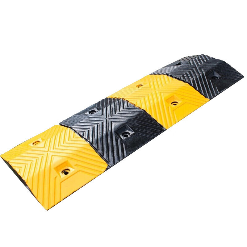 锦安行 JCH-R380-T 橡胶减速带端头 170*380*50MM （单位：付）  黄黑