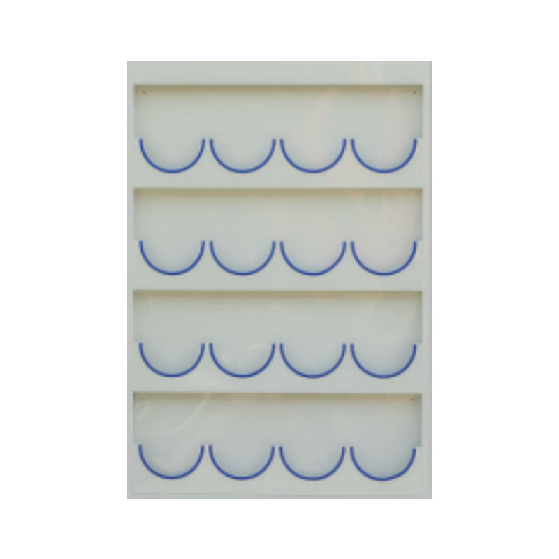 锦安行 JCH-AMJ-016 壁挂式镀锌钢板安全帽架 4层16格 1040×60×1540mm 板厚1.35mm （单位：个）  白色