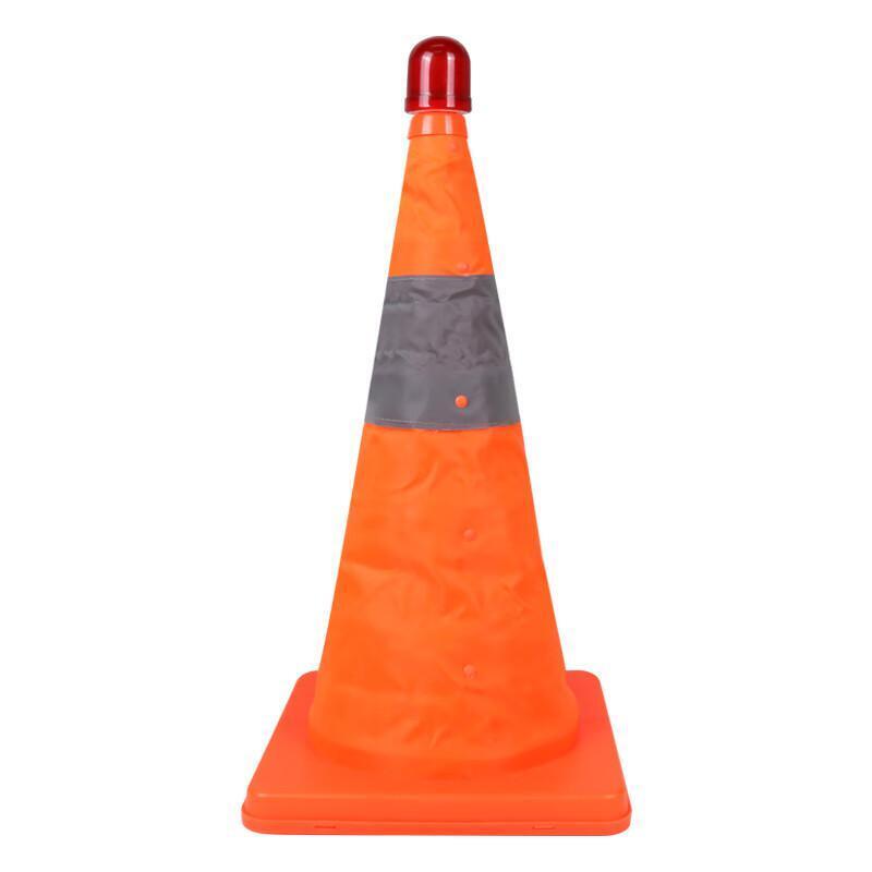 趣行 LED闪灯 三角锥伸缩高反光防水路锥 高45cm （单位：个）  