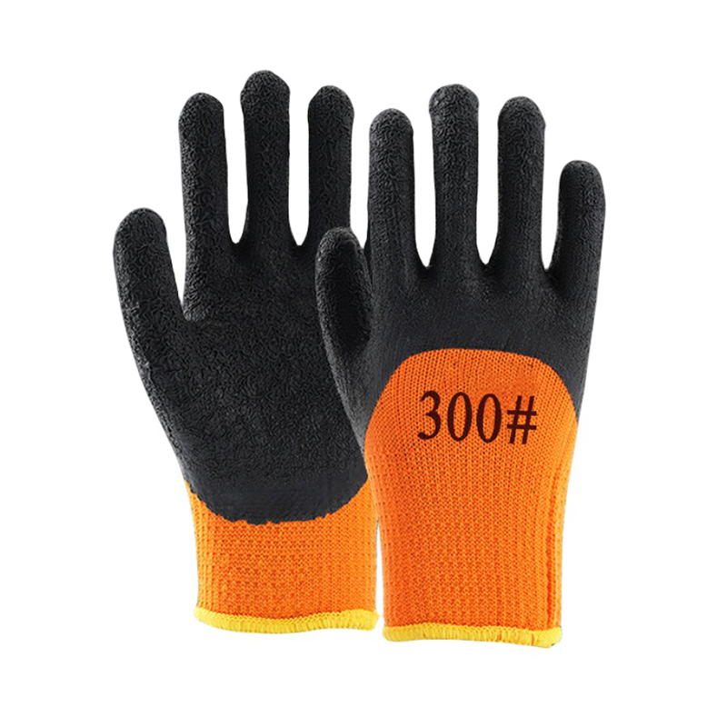 添盾 TD-GL300 加厚乳胶皱纹发泡手套 毛圈皱纹黑 12双/包 （单位：包）  