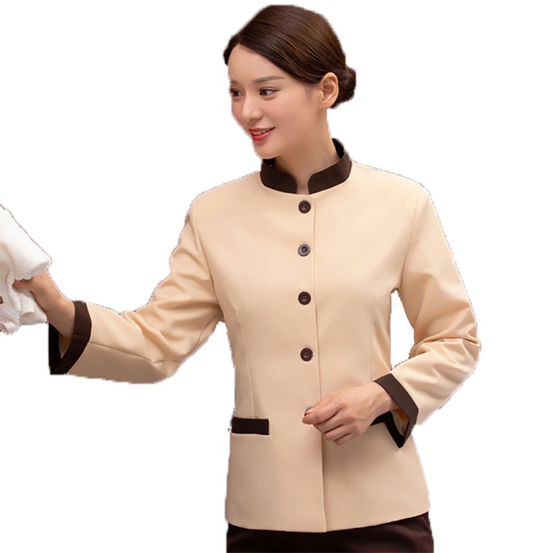 谋福 403 保洁服 长袖加棉+裤子 XL （单位：套）  米黄色