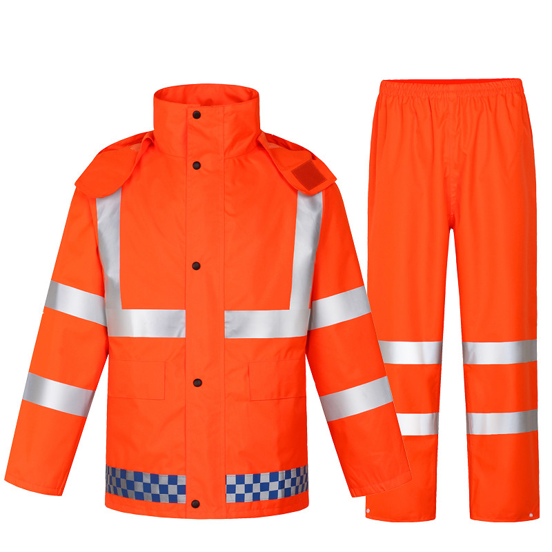 谋福 分体 雨衣雨裤套装 4XL 190 （单位：套）  荧光橙