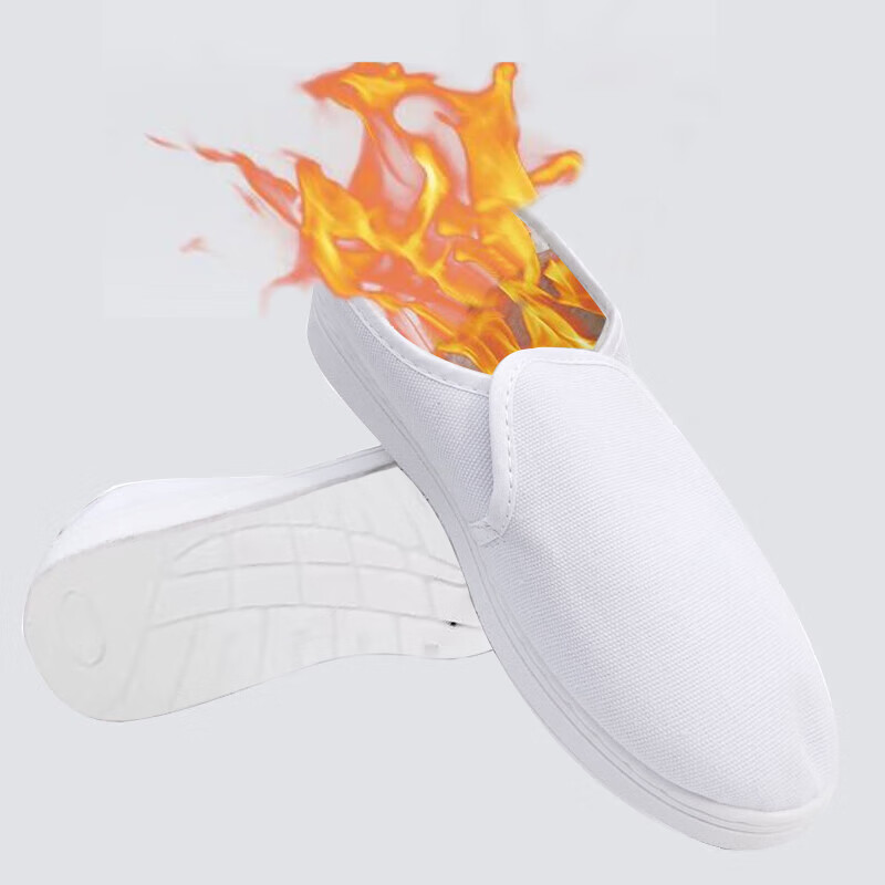 谋福 加绒 PU软底帆布防尘鞋 40码 （单位：双）  白色