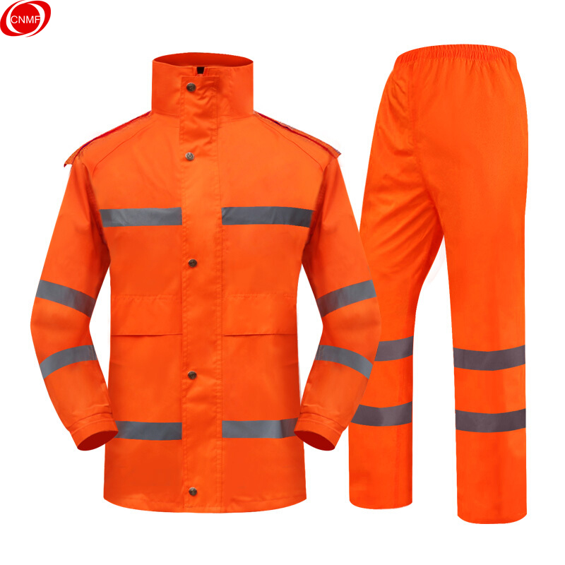 谋福 YGJ01 反光分体雨衣套装 XL （单位：套）  荧光橘