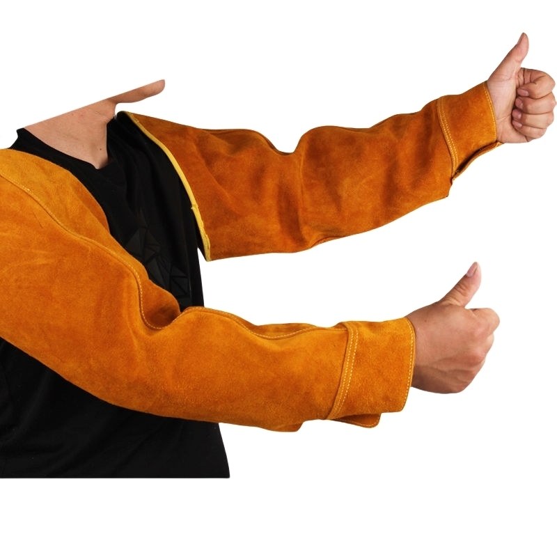 添盾 TD-BPX1092 防火阻燃牛皮护袖 45cm （单位：双）  棕色