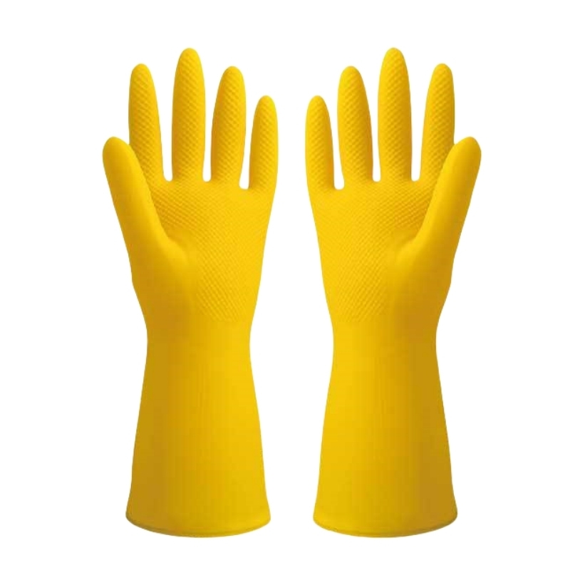 添盾 TD-GL50HK 牛筋乳胶清洁胶皮手套 M码 （单位：双）  黄色