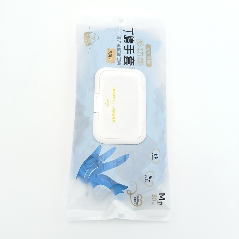 添盾 TD-GL6011C 一次性丁腈手套 精装版 M码 30只/袋 （单位：袋）  蓝色