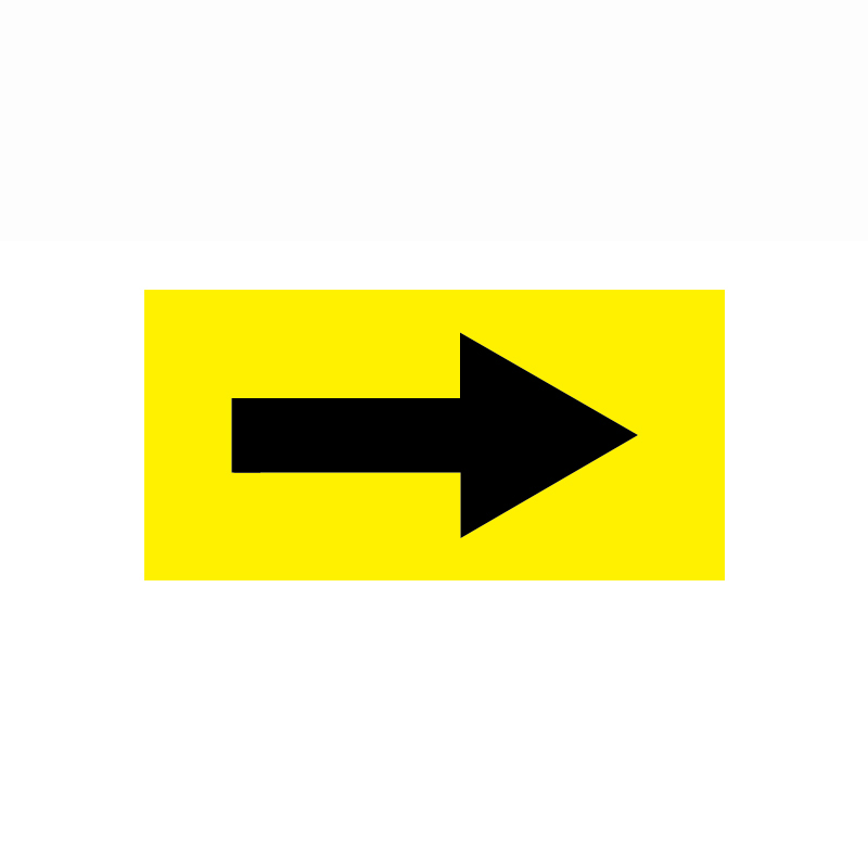 安赛瑞 15413 乙烯不干胶 管道流向箭头标识贴 25*50mm 10片/包 （单位：包）  黄黑