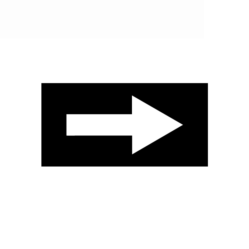 安赛瑞 15416 乙烯不干胶 管道流向箭头标识贴 25*50mm 10片/包 （单位：包）  黑白