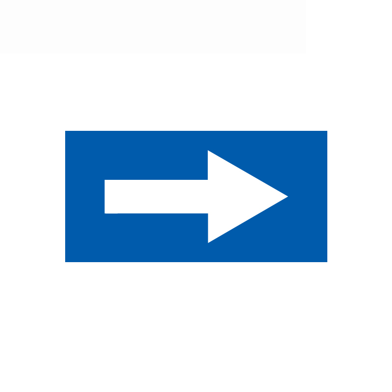 安赛瑞 15425 乙烯不干胶 管道流向箭头标识贴 5*10cm 5片/包 （单位：包）  蓝白