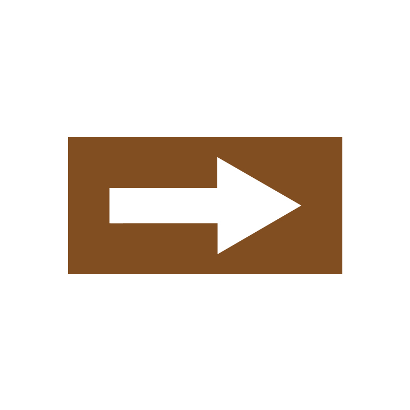 安赛瑞 15431 乙烯不干胶 管道流向箭头标识贴 10*20cm （单位：张）  棕白