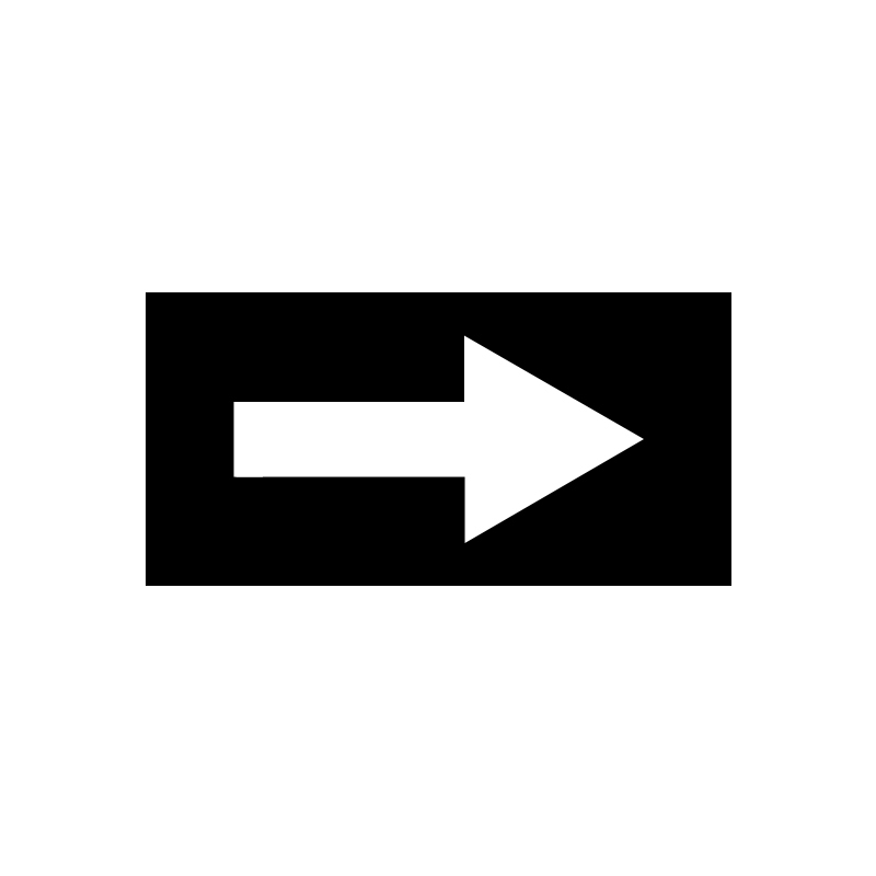 安赛瑞 15432 乙烯不干胶 管道流向箭头标识贴 10*20cm （单位：张）  黑白