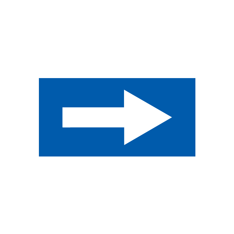 安赛瑞 15433 乙烯不干胶 管道流向箭头标识贴 10*20cm （单位：张）  蓝白