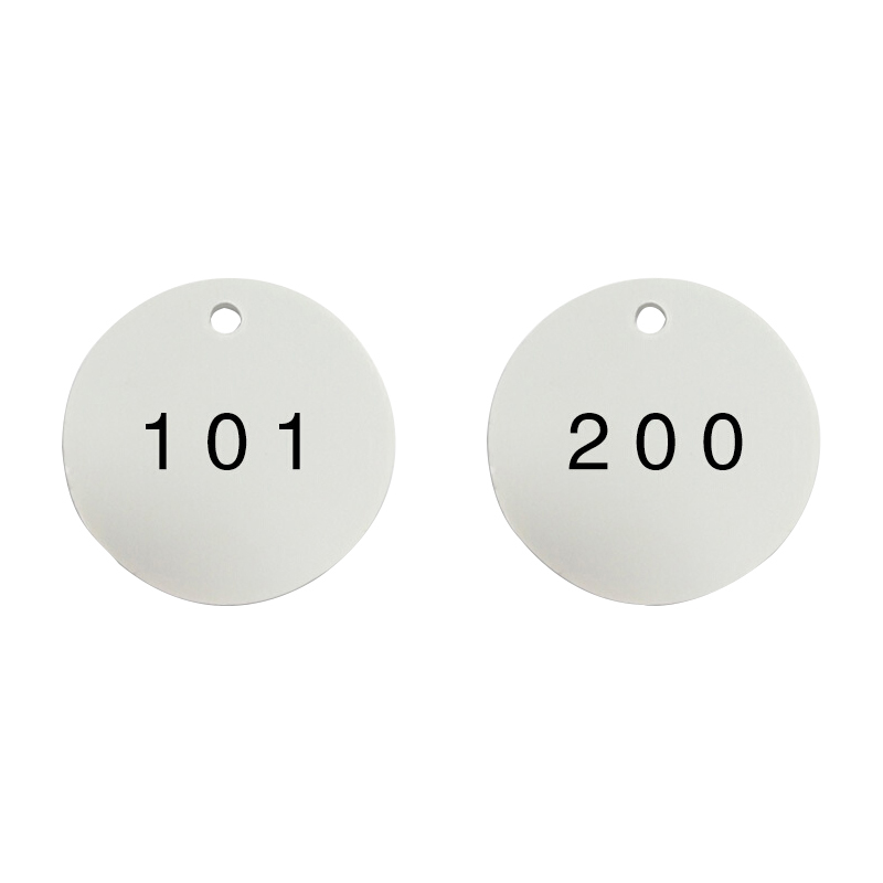 安赛瑞 14771 圆形塑料号码吊牌 Φ29mm 100个/包 （单位：包） 编号101-200 白黑