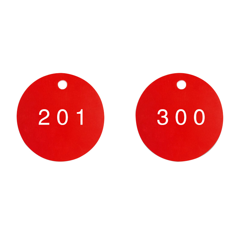 安赛瑞 14772 圆形塑料号码吊牌 Φ29mm 100个/包 （单位：包） 编号201-300 红白