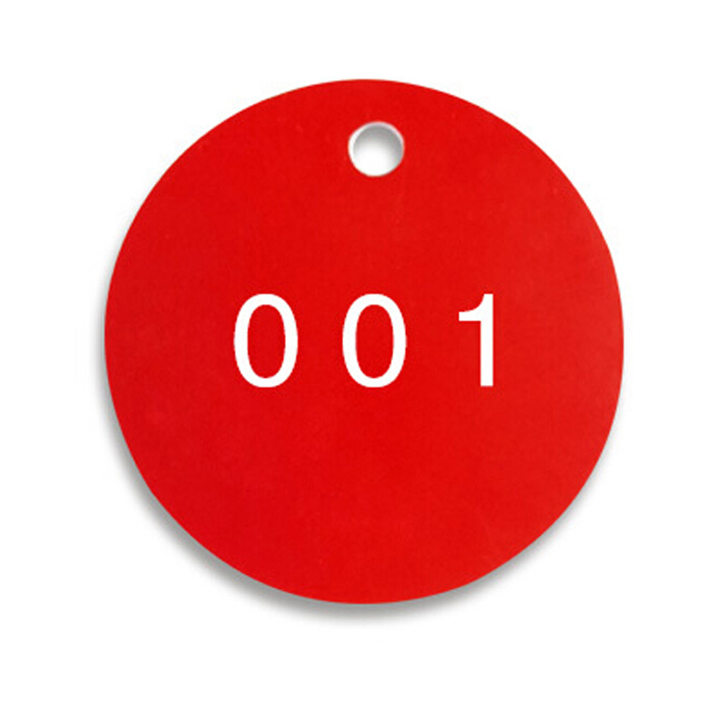安赛瑞 14841 圆形塑料号码吊牌 Φ31.8mm 100个/包 （单位：包） 编号001-100 红白
