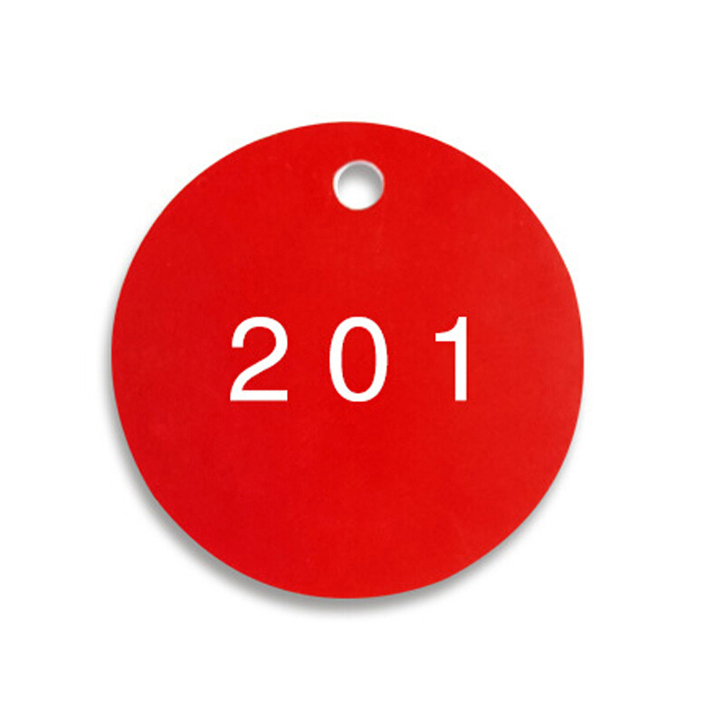 安赛瑞 14843 圆形塑料号码吊牌 Φ31.8mm 100个/包 （单位：包） 编号201-300 红白