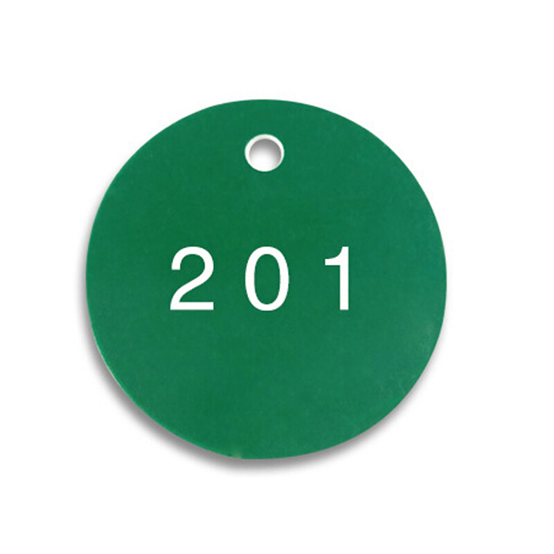 安赛瑞 14846 圆形塑料号码吊牌 Φ31.8mm 100个/包 （单位：包） 编号201-300 绿白
