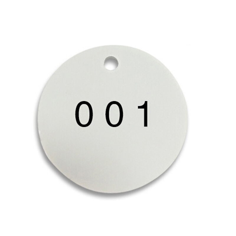 安赛瑞 14850 圆形塑料号码吊牌 Φ31.8mm 100个/包 （单位：包） 编号001-100 白黑