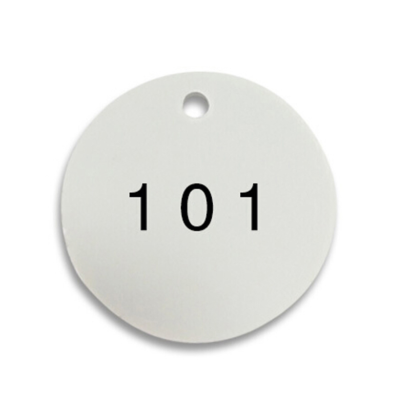 安赛瑞 14851 圆形塑料号码吊牌 Φ31.8mm 100个/包 （单位：包） 编号101-200 白黑