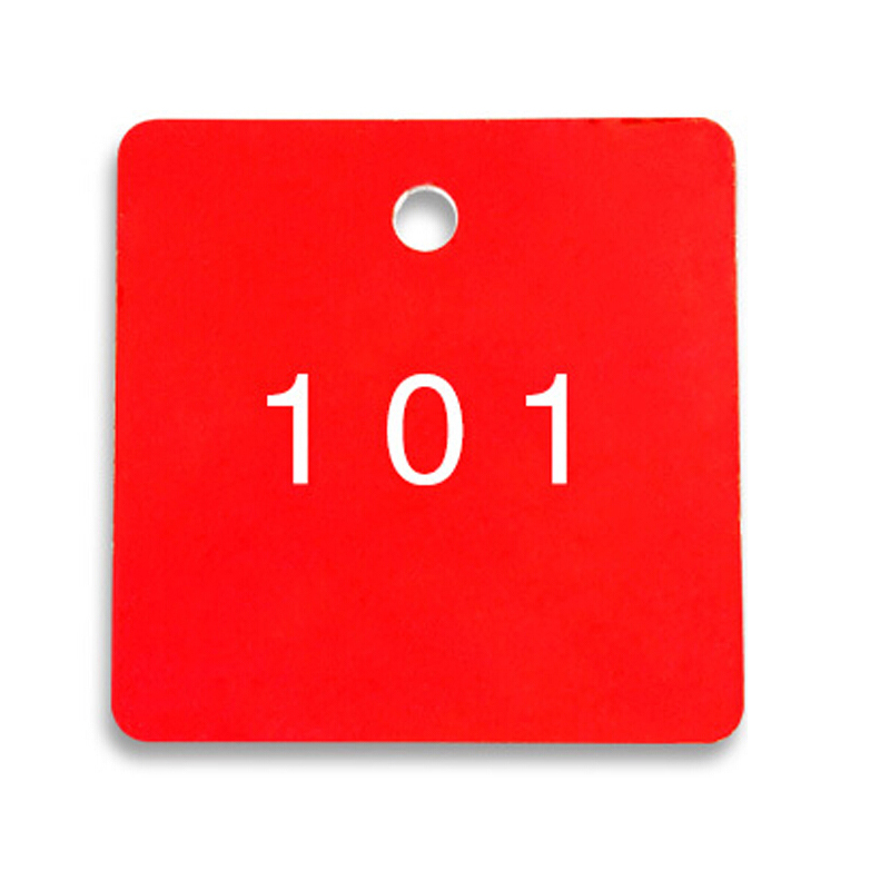安赛瑞 14854 正方形塑料号码吊牌 31.8*31.8mm 100个/包 （单位：包） 编号101-200 红白