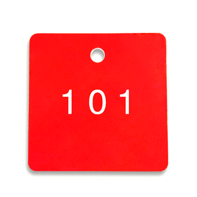 安赛瑞 14855 正方形塑料号码吊牌 31.8*31.8mm 100个/包 （单位：包） 编号201-300 红白