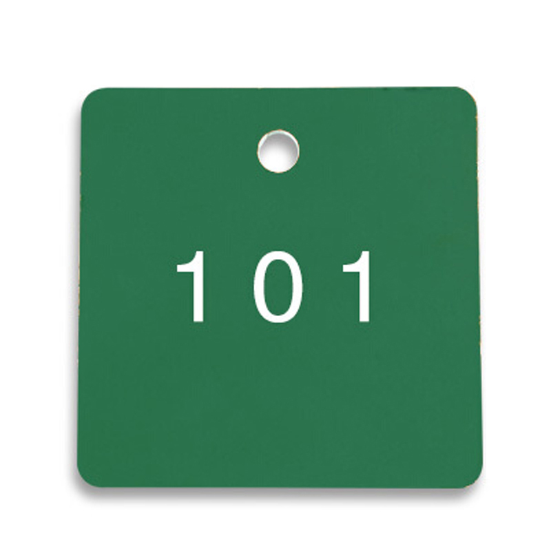 安赛瑞 14857 正方形塑料号码吊牌 31.8*31.8mm 100个/包 （单位：包） 编号101-200 绿白