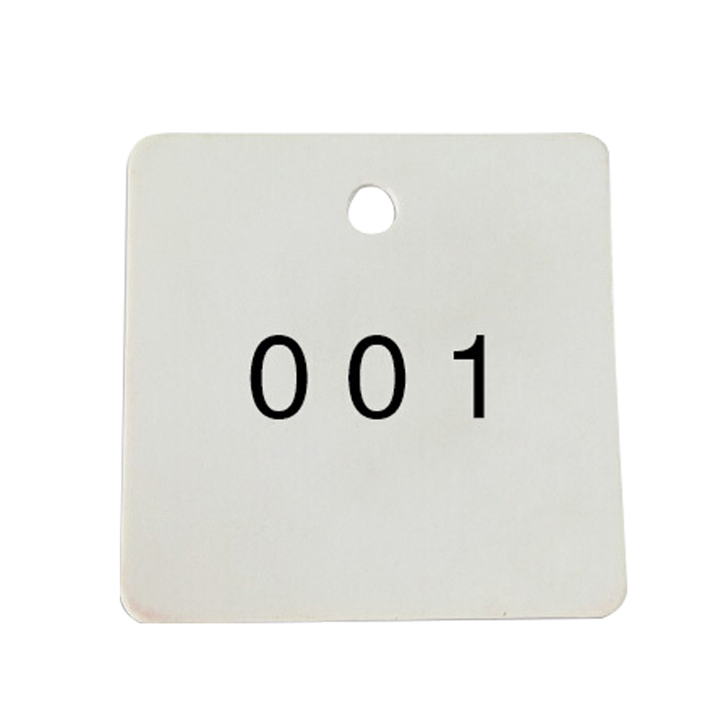安赛瑞 14862 正方形塑料号码吊牌 31.8*31.8mm 100个/包 （单位：包） 编号001-100 白黑