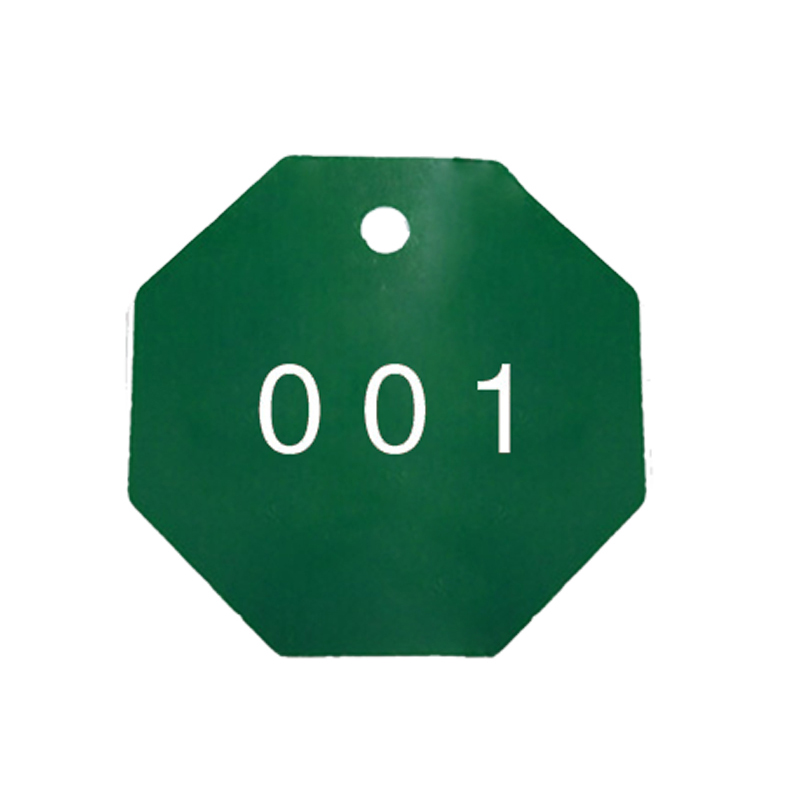 安赛瑞 14868 八边形塑料号码吊牌 Φ31.8mm 100个/包 （单位：包） 编号001-100 绿白