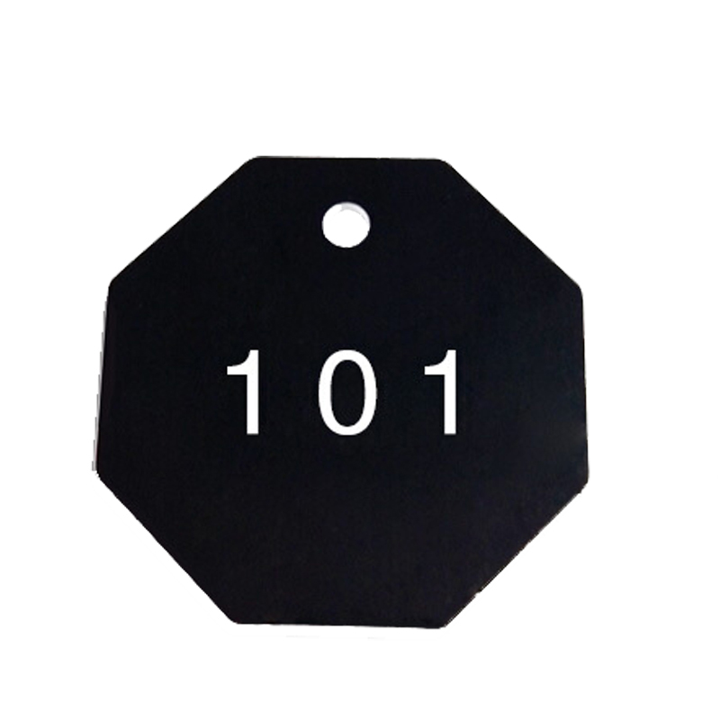 安赛瑞 14872 八边形塑料号码吊牌 Φ31.8mm 100个/包 （单位：包） 编号101-200 黑白