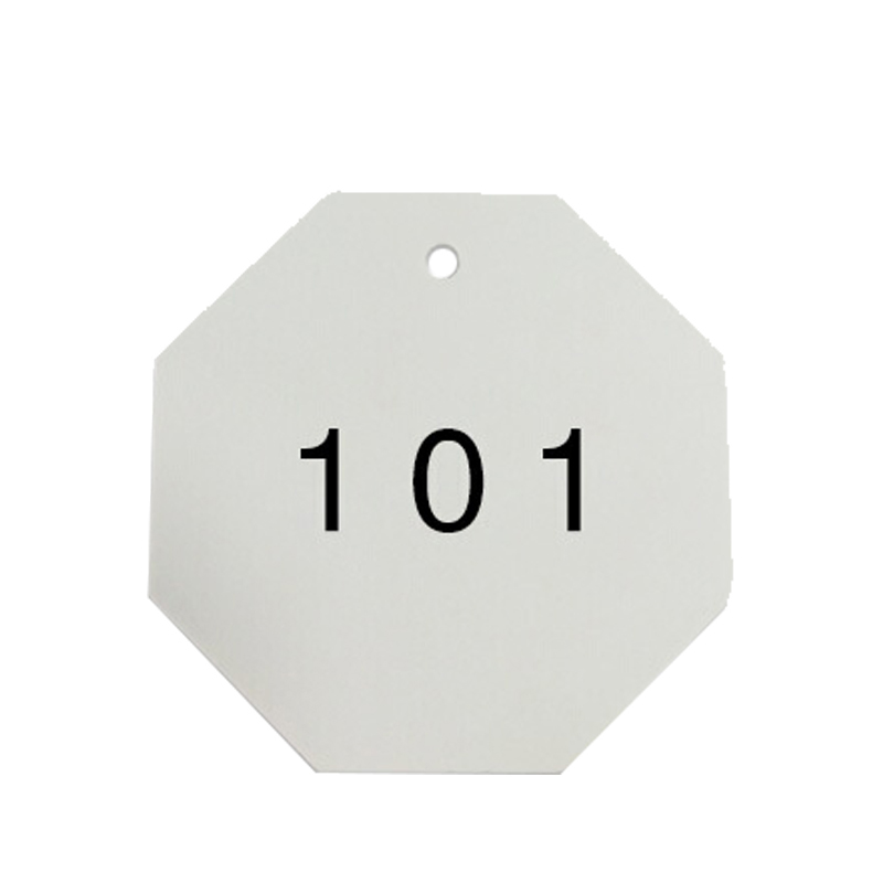 安赛瑞 14875 八边形塑料号码吊牌 Φ31.8mm 100个/包 （单位：包） 编号101-200 白黑