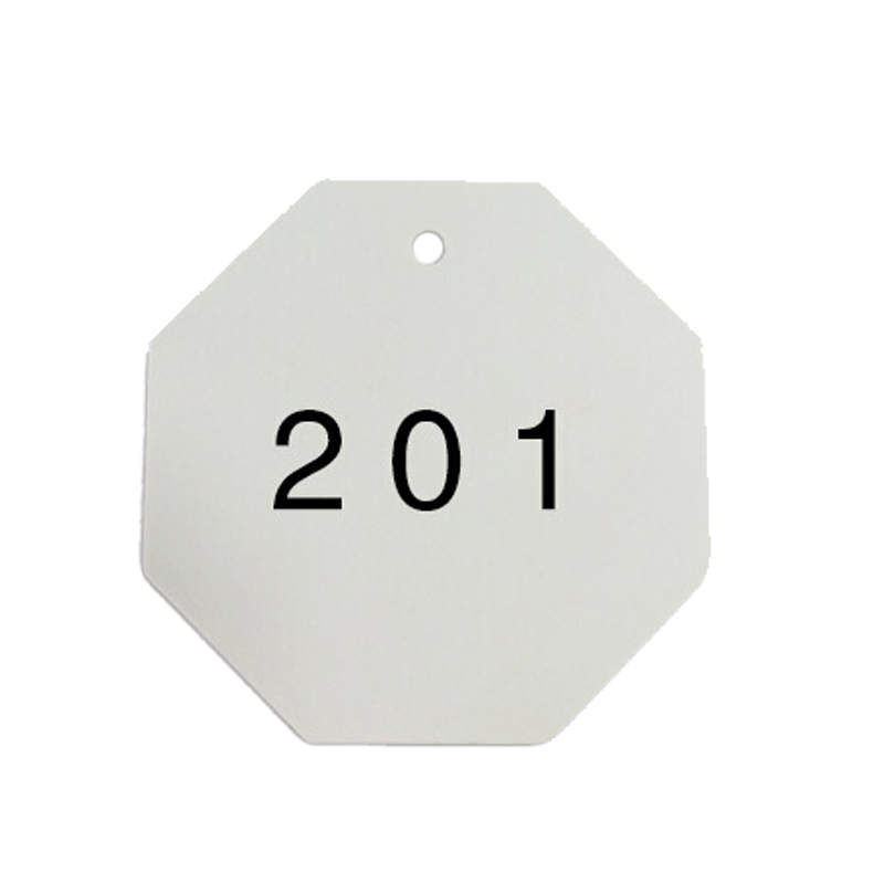 安赛瑞 14876 八边形塑料号码吊牌 Φ31.8mm 100个/包 （单位：包） 编号201-300 白黑