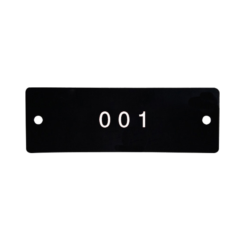 安赛瑞 14883 长方形塑料号码吊牌 25.4*76.2mm 100个/包 （单位：包） 编号001-100 黑白