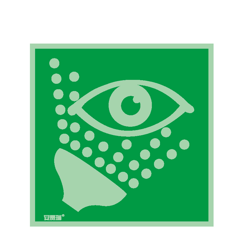 安赛瑞 20464 自发光不干胶 船用IMO安全标志 15*15cm （单位：张） 冲淋洗眼器 