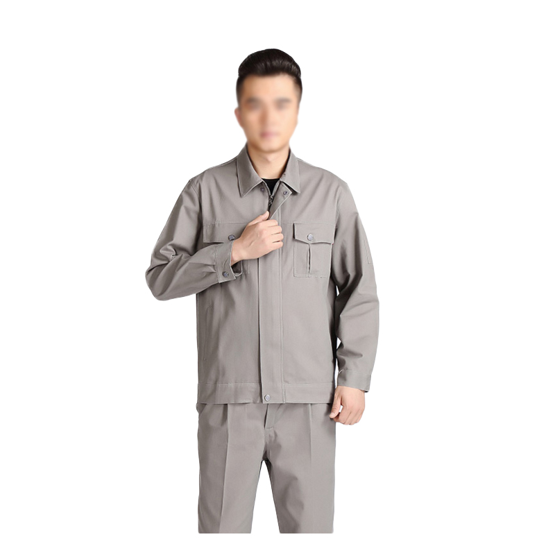 安赛瑞 10910 春秋加厚款纯色劳保工作服 M （单位：套） 棉质 适合身高163-168cm 灰色