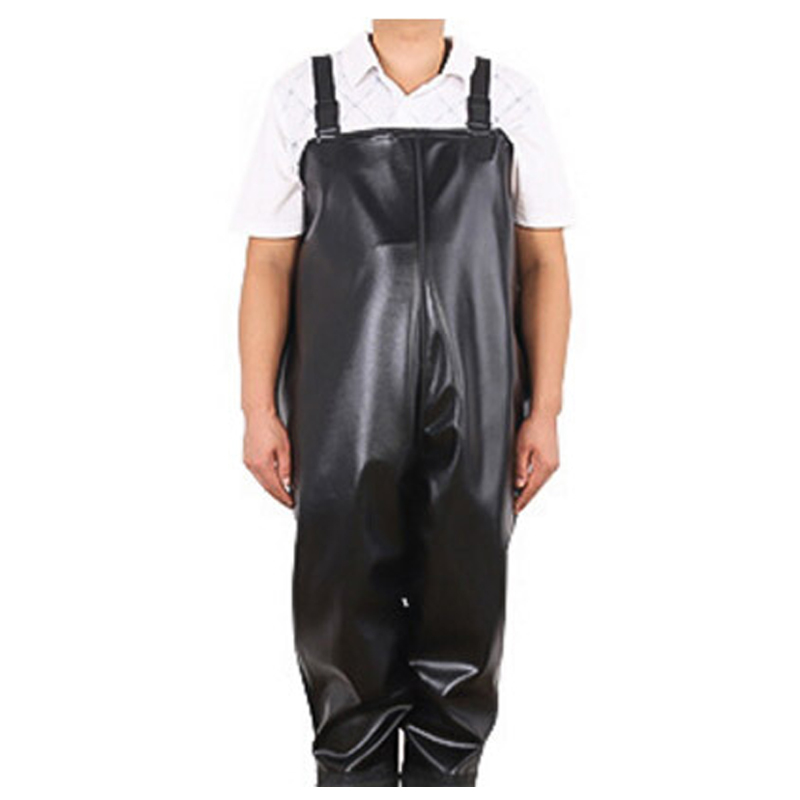 安赛瑞 13986 PVC塑胶 半身连体下水裤 45码 （单位：件）  黑色