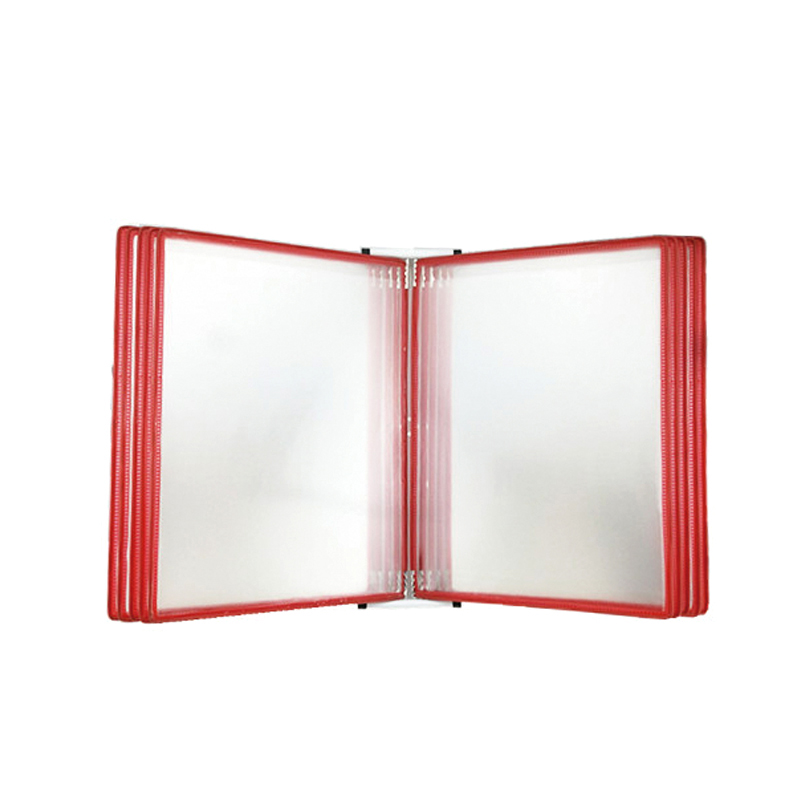 安赛瑞 12276 PVC材质 磁吸式壁挂文件展示架 46*33cm （单位：套） 含支架和10页文件夹 红色