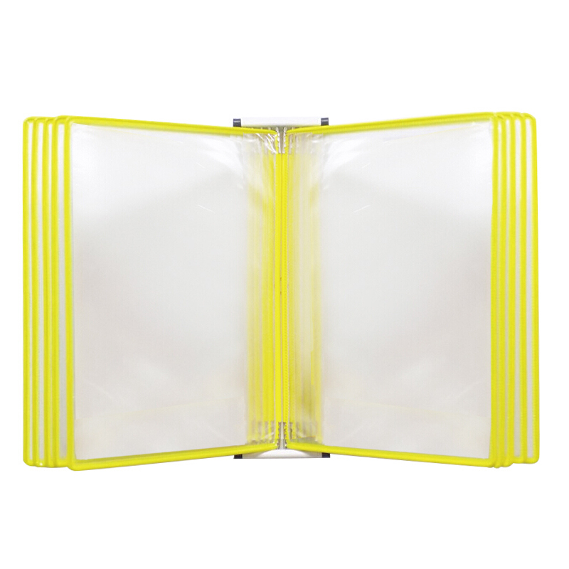 安赛瑞 12277 PVC材质 磁吸式壁挂文件展示架 46*33cm （单位：套） 含支架和10页文件夹 黄色