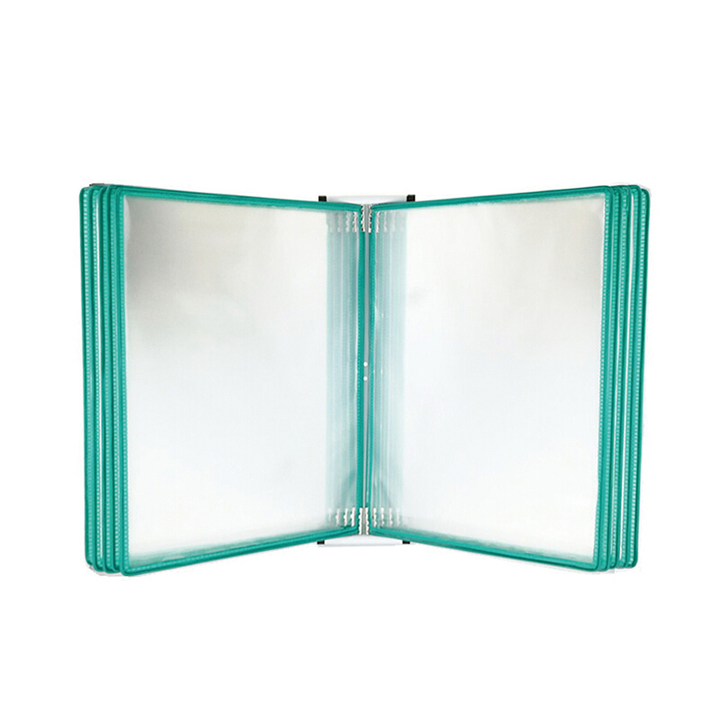 安赛瑞 12279 PVC材质 磁吸式壁挂文件展示架 46*33cm （单位：套） 含支架和10页文件夹 绿色