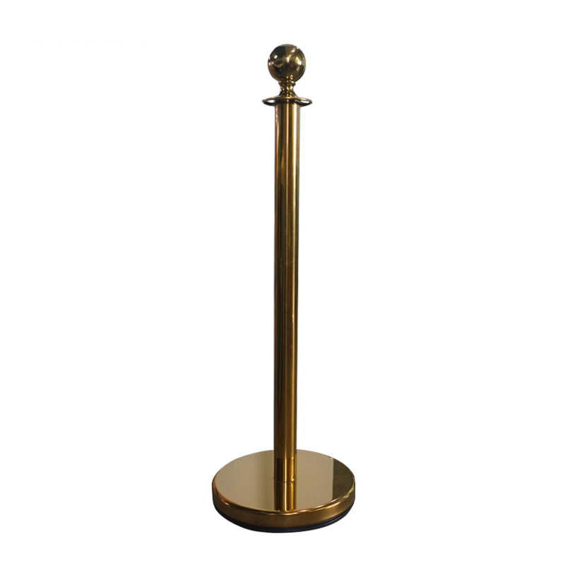 安赛瑞 10089-2 经济型礼宾围栏隔离柱 2根/包 （单位：包） 不含挂绳 金色