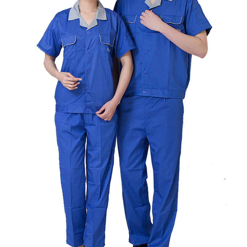 安赛瑞 11291 夏季短袖劳保服套装 XXXL码 （单位：套） 含裤子 艳蓝