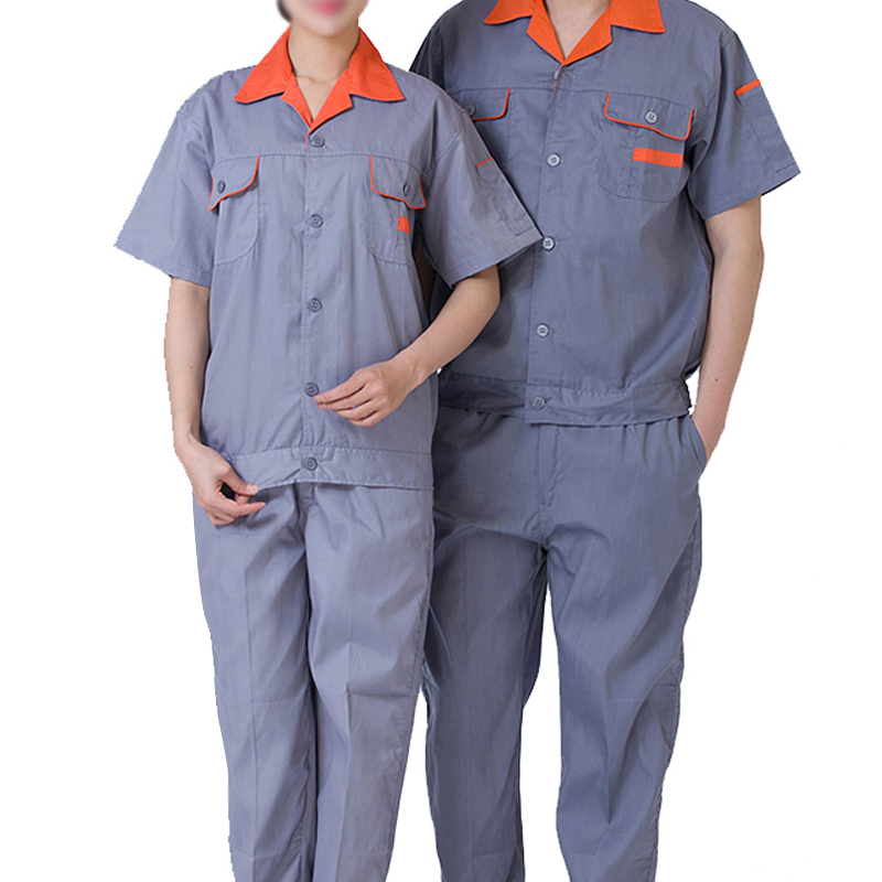 安赛瑞 11303 夏季短袖劳保服套装 XXXL码 （单位：套） 含裤子 灰色